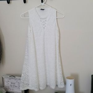 Sleeveless White Dress